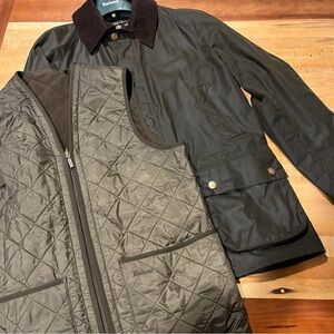 Barbour Ashby Jacket + Barbour Polarquilt Vest Zip-in Lining